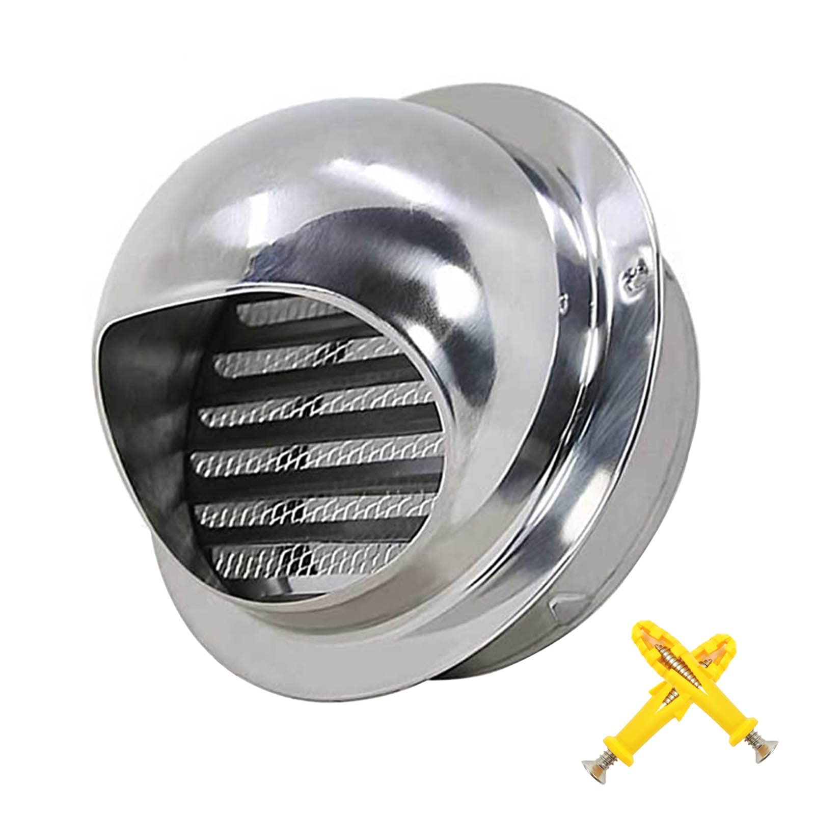 Grille Ventilation, 60/80/100/125/150/180/200mm Grille D'Aération Ronde Grille Ventilation Hotte En Acier Inoxydable 304, Mural Bouches D'aération Pour Garage Cuisine Salle De Bain ( Color : Silver ,