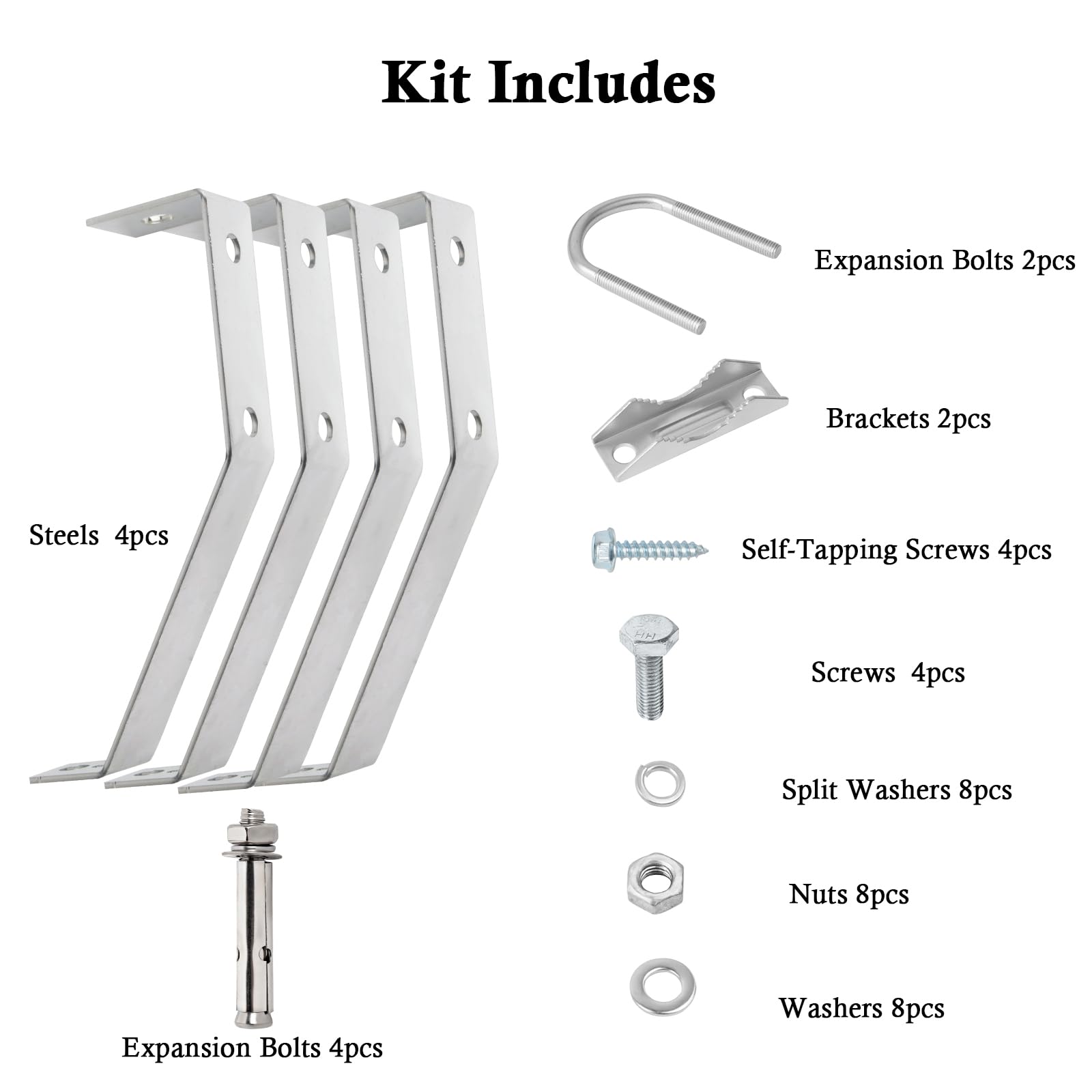XRDS-RF - Soporte de pared para antena de TV de 8 pulgadas, resistente al viento, soporte de montaje de antena para antena de TV (2 patas + 2 patas)