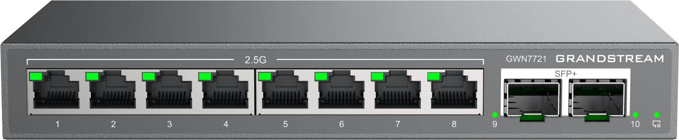 Grandstream GWN7721 | 10-Port Gigabit Ethernet Layer 2 Lite Managed Network Switch | Desktop/Wall-Mount | Metal Design