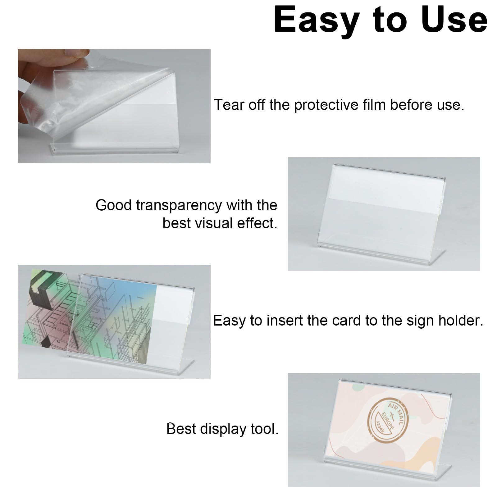Pamtns Transparante Labelhouders – 40 Stuks – Acryl, 4x6 Cm – Voor Prijzen, Naamkaartjes, Displays – Ideaal Voor Winkels En Kantoor