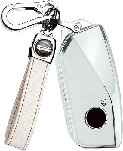 Miniatura 6 de ontto Funda para llavero compatible con BMW 2023 7 Series 740 760i X7 IX XM TPU Smart Remote Car Key Case negro