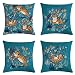 JOVEGSRVA Simpatico Cuscino Tigre Federe Decorative per Cuscini Cuscino 45 Cm X 45 Cm Federe per Soggiorno Federe per Divani Letto Set di 4
