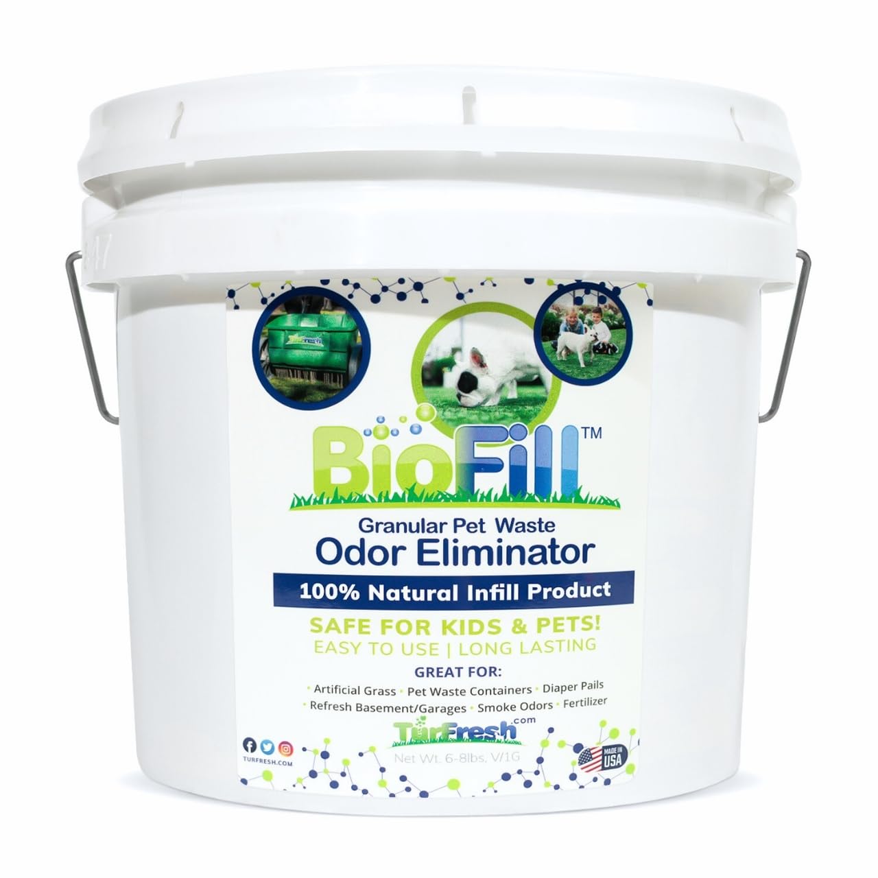 Artificial Grass Turf Granular Infill Deodorizer and Eliminator - All Natural, Long Lasting Pet Dog Urine Odor Deodorizer to Filter and Neutralize Odor in Turf Surfaces - 8lb