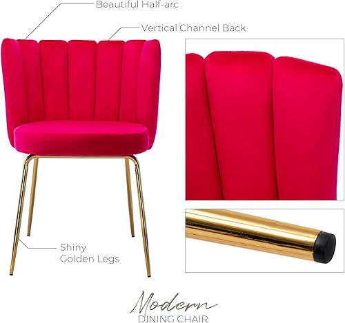 Miniatura 5 de LZAREAL Juego de 4 sillas de comedor modernas de terciopelo elegantes sillas auxiliares tapizadas para tocador de cocina y comedor cómoda silla de