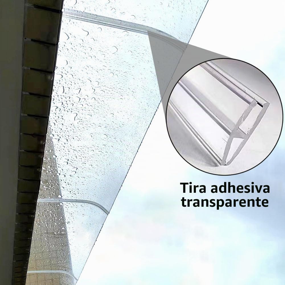 Marquesinas Exterior, Tejadillo Proteccion Lluvia, Policarbonato Placas, Marquesina para Puerta de Entrada, Toldo de Lluvia para Ventanas, Garajes, Balcones, Porches (40x120cm/15.7x47.2in)