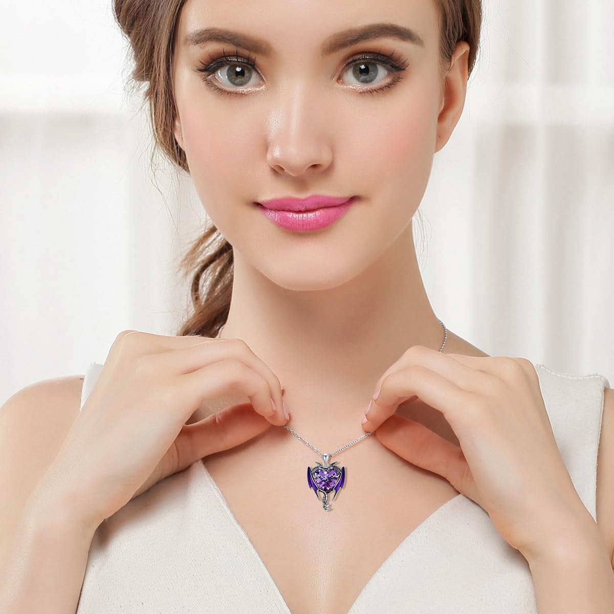 Crystals Phoenix/Crystals Dragon/Cross Sword Dragon Pendant Necklace 925 Sterling Silver with 24+2/18+2 Inch Stainless Steel Chain Jewelry Gifts for Men & Women(with Gift Box)