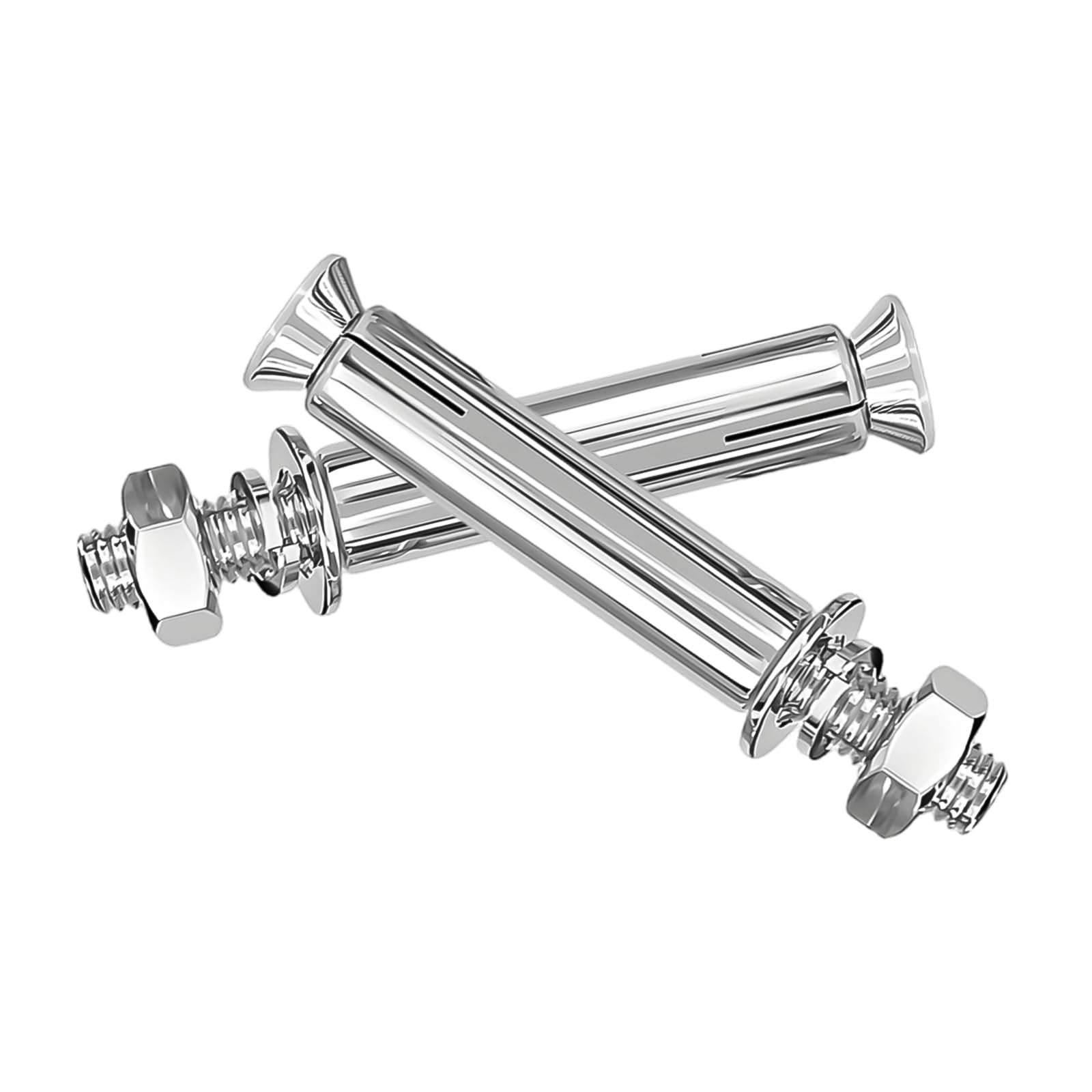 M14 X 100mm Expansion Bolts, 2Pcs 304 Stainless Steel Wedge Hex Sleeve Anchor Mechanical with Nut and Washer for Wall Concrete Fences and Doors