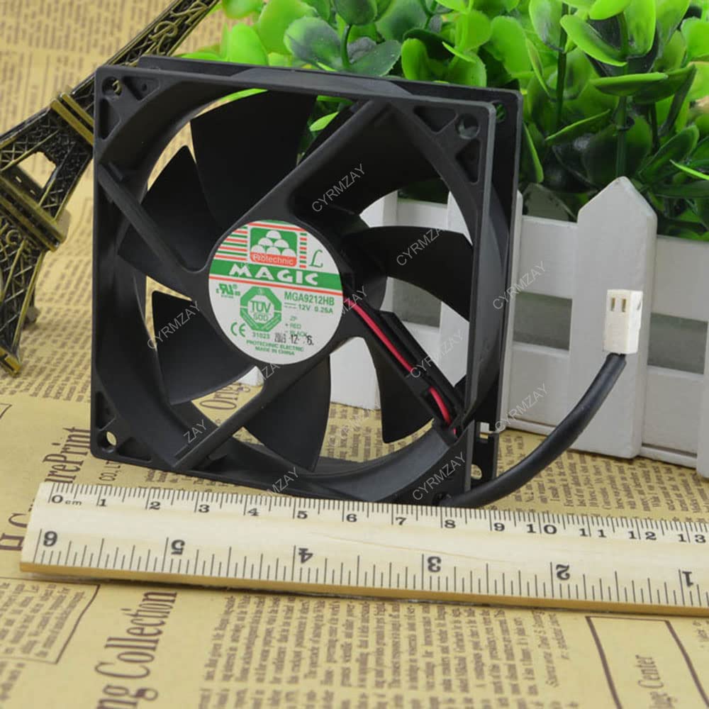 CYRMZAYCompatible For Protechnic MAGIC MGA9212HB 12V 0.25A 9cm 9025 2-Wire cooling fan