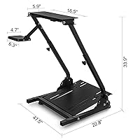 Vista 3 de Mrolife G920 Racing Wheel Stand Height Adjustable Racing Stand for Gaming,Driving Simulator Cockpit Compatible with Logitech G25, G27, G29, G920