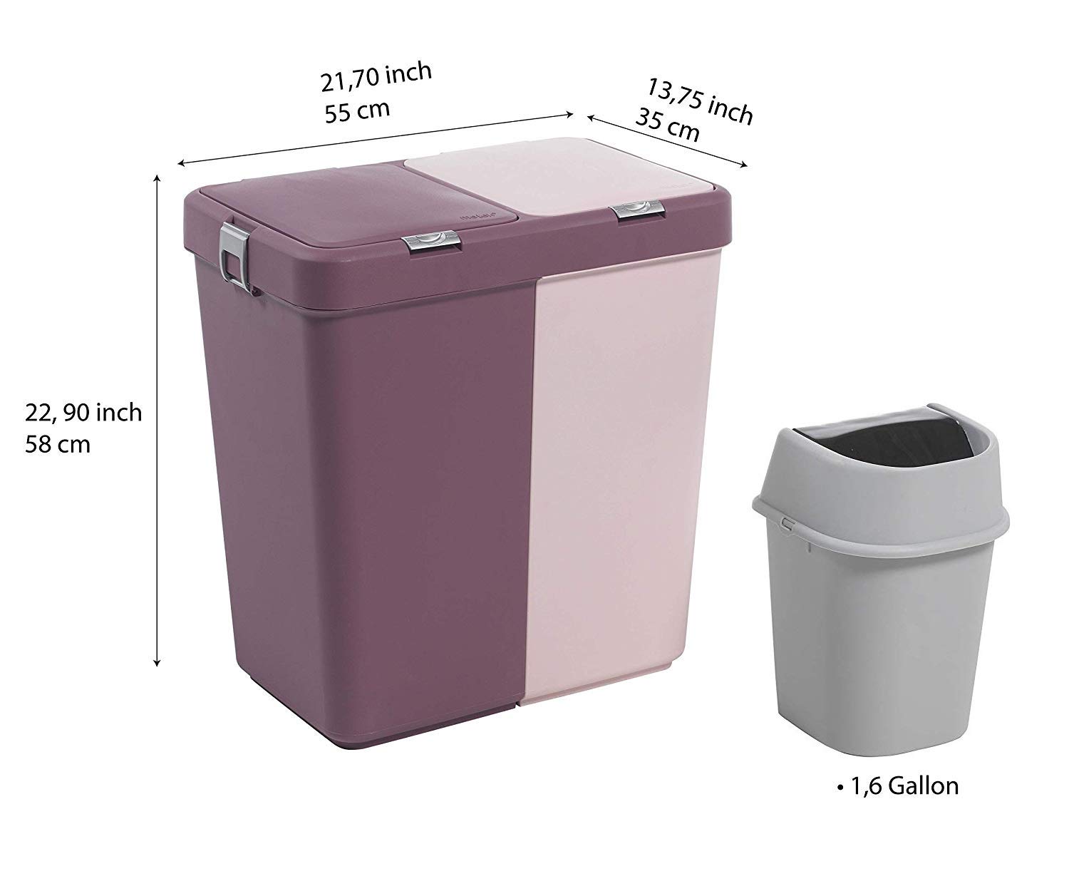 Amazon.com: Mabel Home Plastic Laundry Hamper with Lid, 2 sections