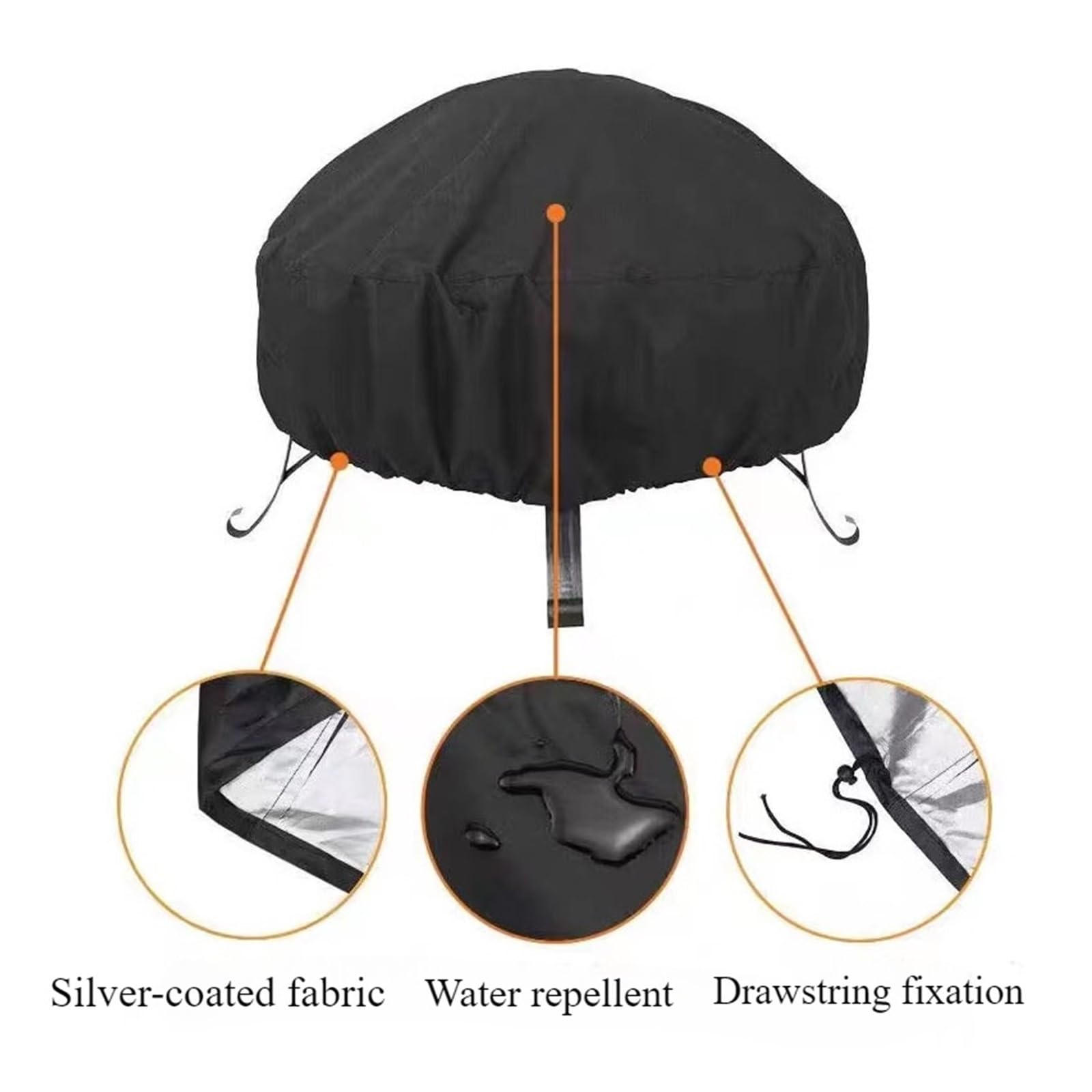 Copertura for barbecue da esterno, antipolvere e impermeabile for stufa a braciere rotonda Copertura Rotonda per Braciere
