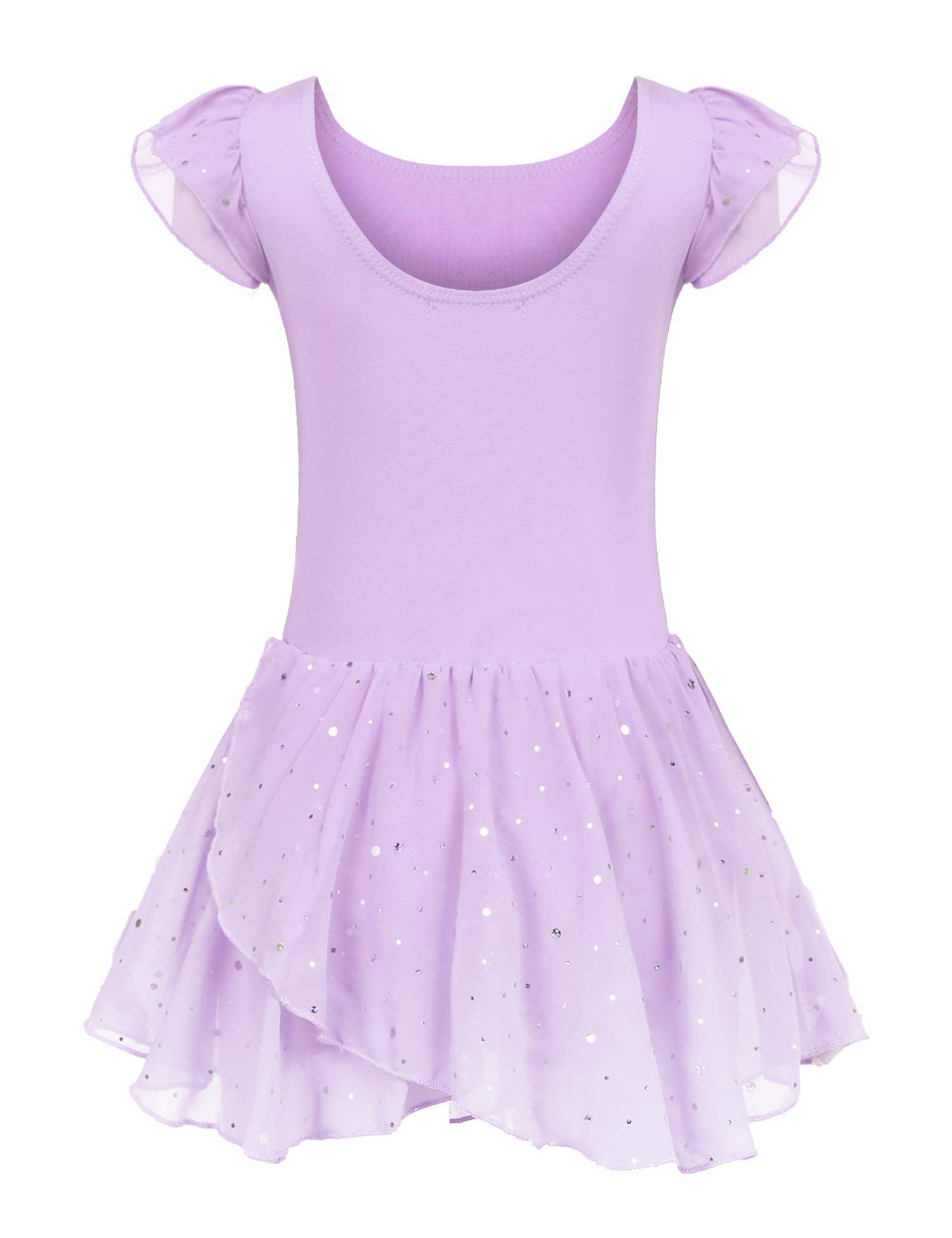 Trudge Girls Lilac Ballet Dress Kids Ballet Leotard Ballet Costume Dancewear With Skirt /160