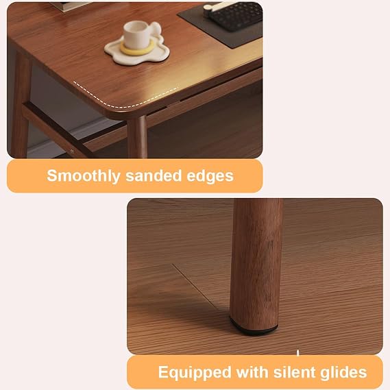 Office Small Computer Desk ，escritorio，Simple Writing Study Work Table，Water-Resistant, Scratchproof Surface， for Home Bedroom，Work，Gaming(Natural Wood,100 * 60cm(39 * 24in))