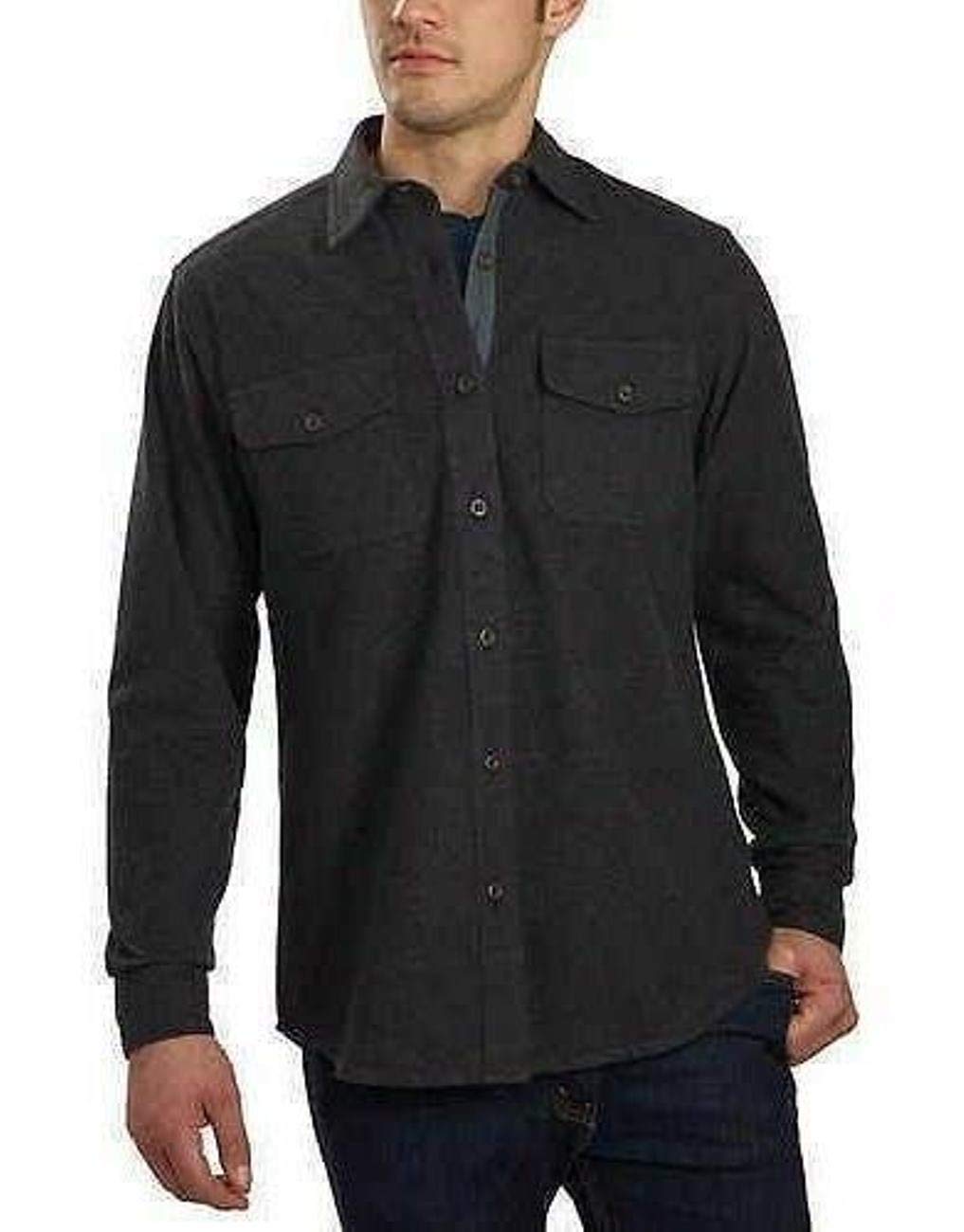 Grizzly Mountain Men’s Flannel Chamois Shirt, Grey