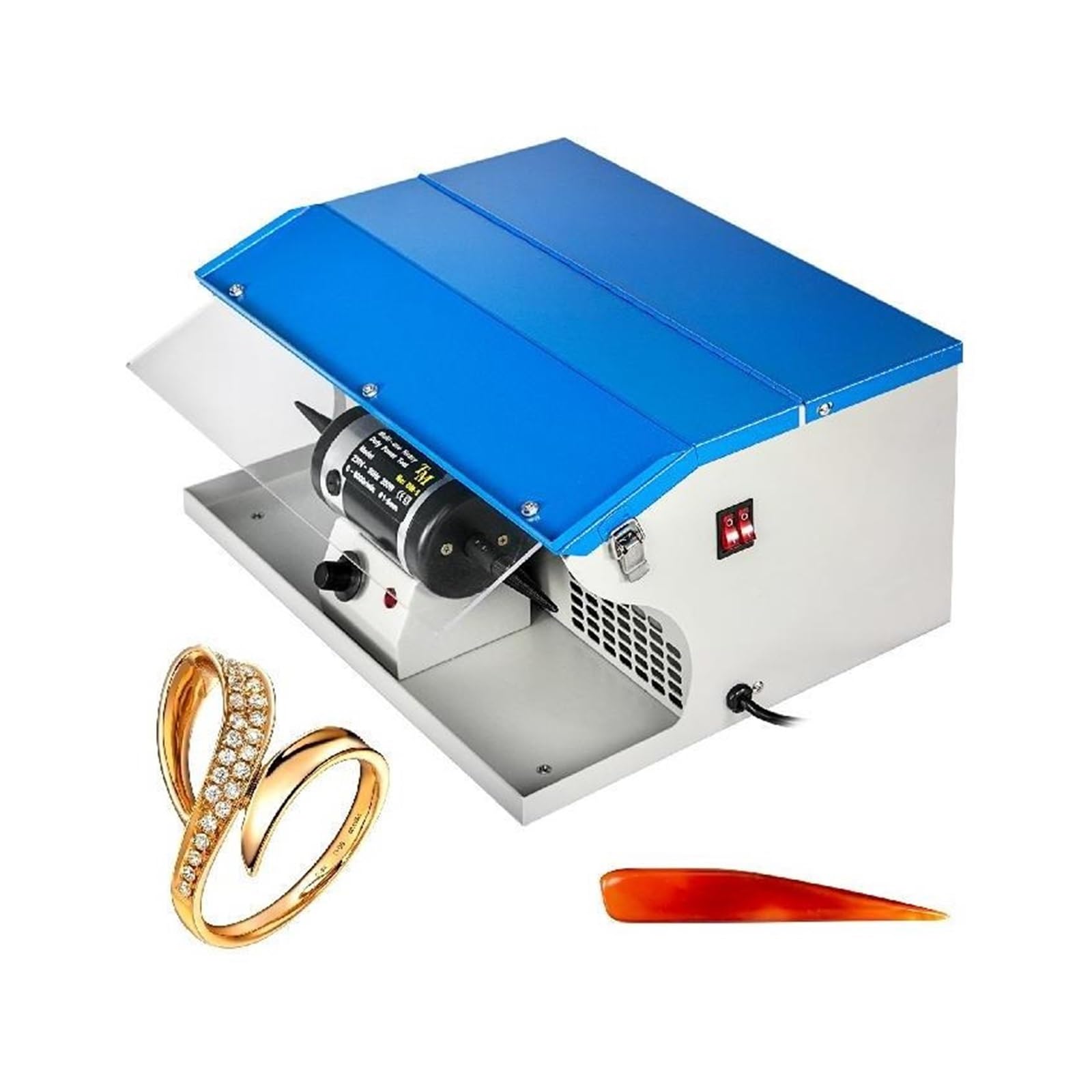 Polerka do biżuterii, polerka proszkowa o mocy 200 W, prędkość 0-8000 obr./min, stołowa zmiennej prędkości polerowanej, aluminium, chrom, akrylowe materiały dentystyczne Do użytku domowego