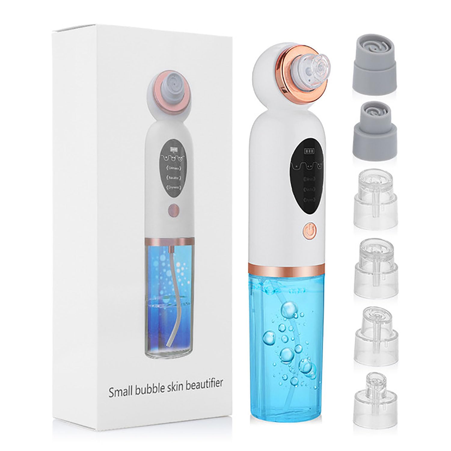 Aspiratore Punti Neri Professionale, Blackhead Remover Vacuum, Pulitore per i punti neri con 6 testine di aspirazione sostituibili per brufoli sottovuoto per la pulizia del viso, acne