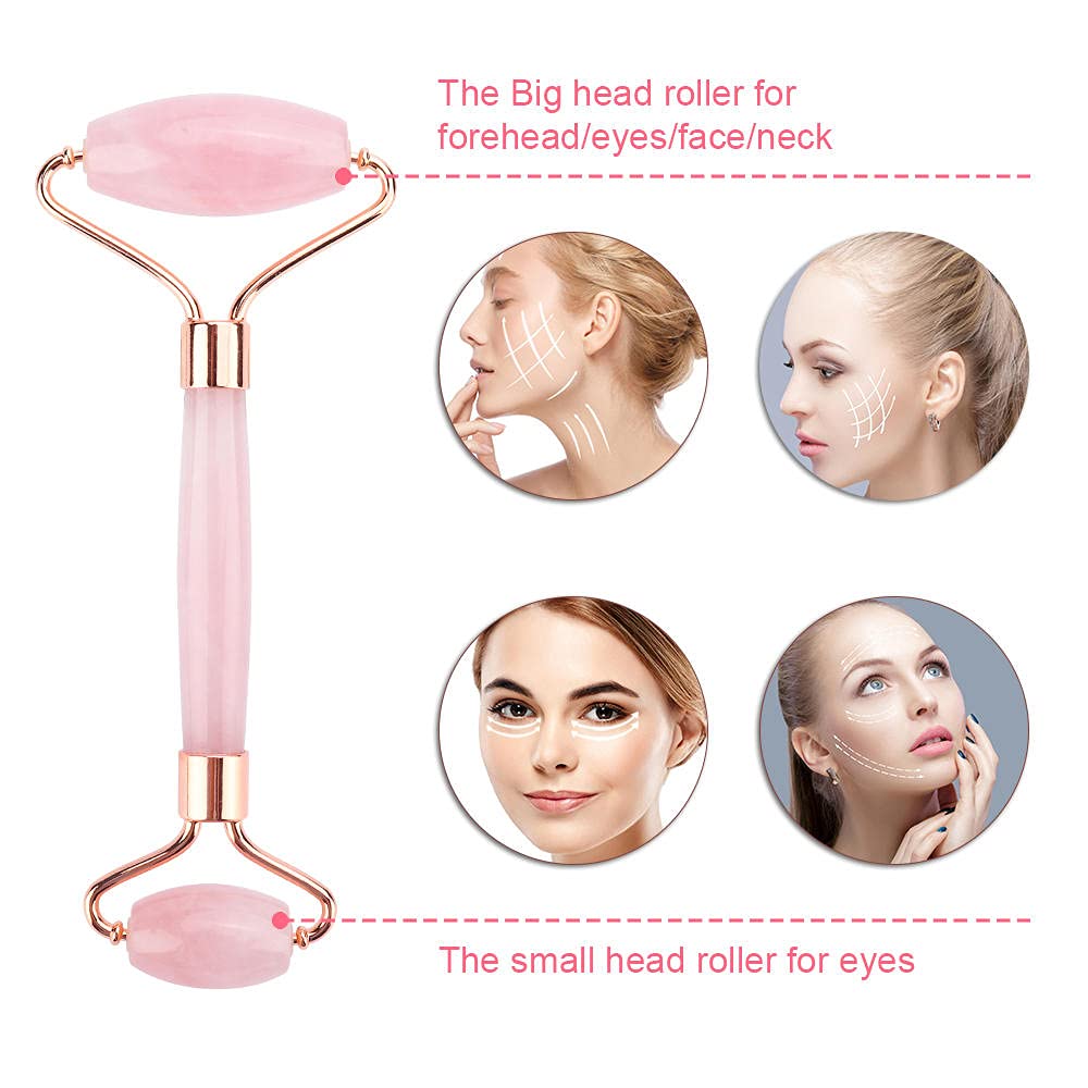 Rouleau de massage du visage en pierre de jade pour visage visage visage col naturel Massager Guasha-B Set non coffret