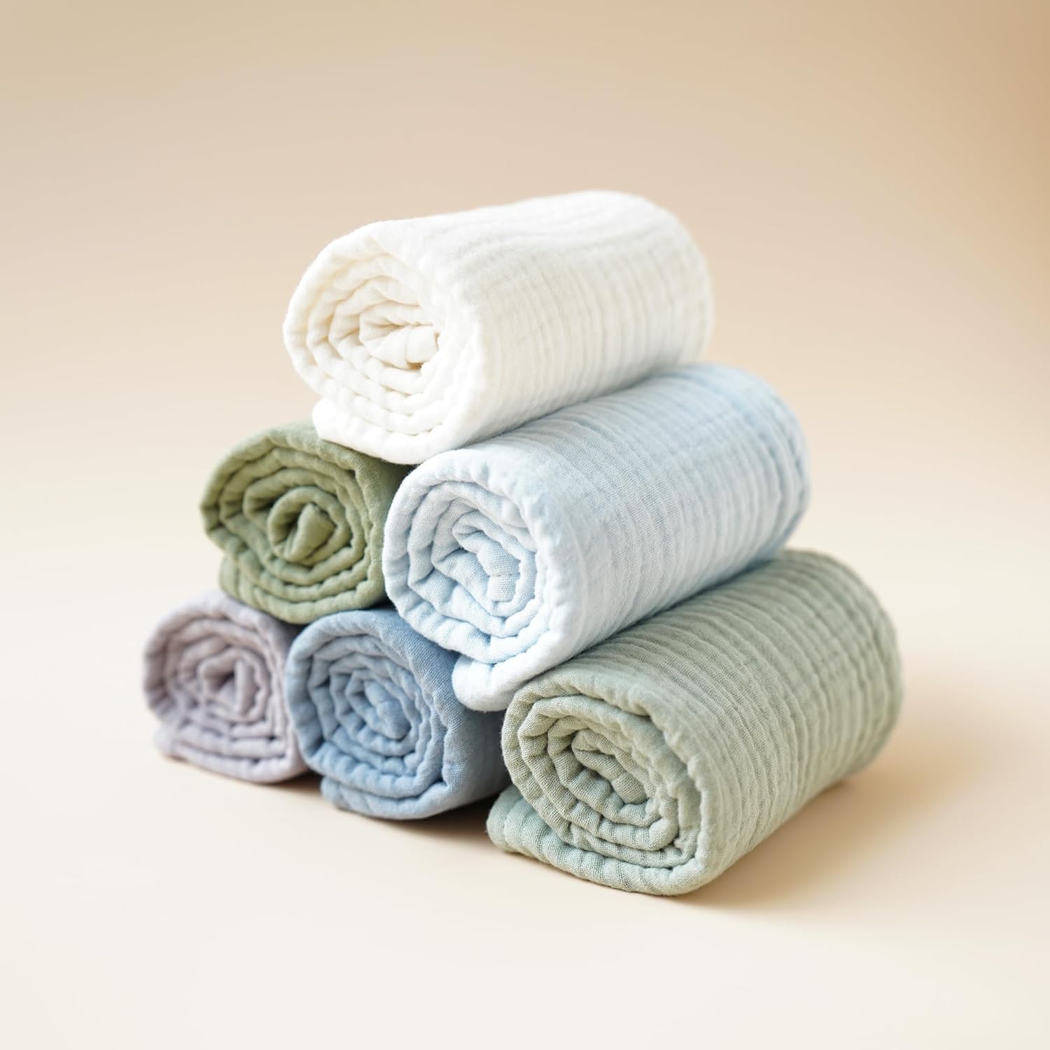 Konssy Juegos de Ropa de arpillera para bebé Muslin para Unisex - Paquete de 6 Ropa ardiente de algodón Grande 100% algodón para recién Nacidos, niñas y niños