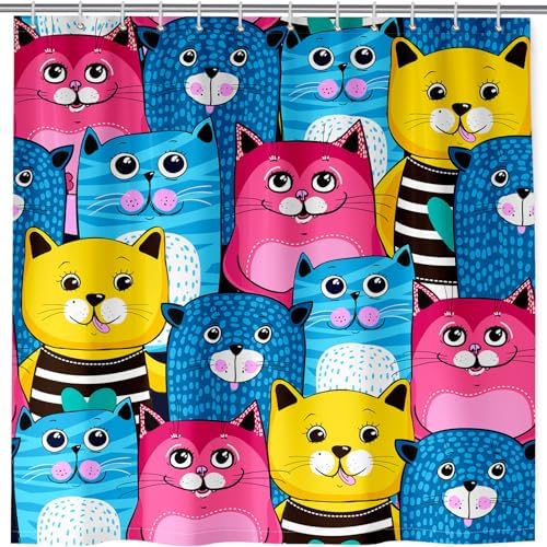 ANHOPE Graffiti Shower Curtain Waterproof Polyester Fabric Bathroom Curtain Hippie Urban Doodle Bath Curtain Mould and Mildew Resistant Bathtub Decor Set with 12 Hooks 180 x 180 cm