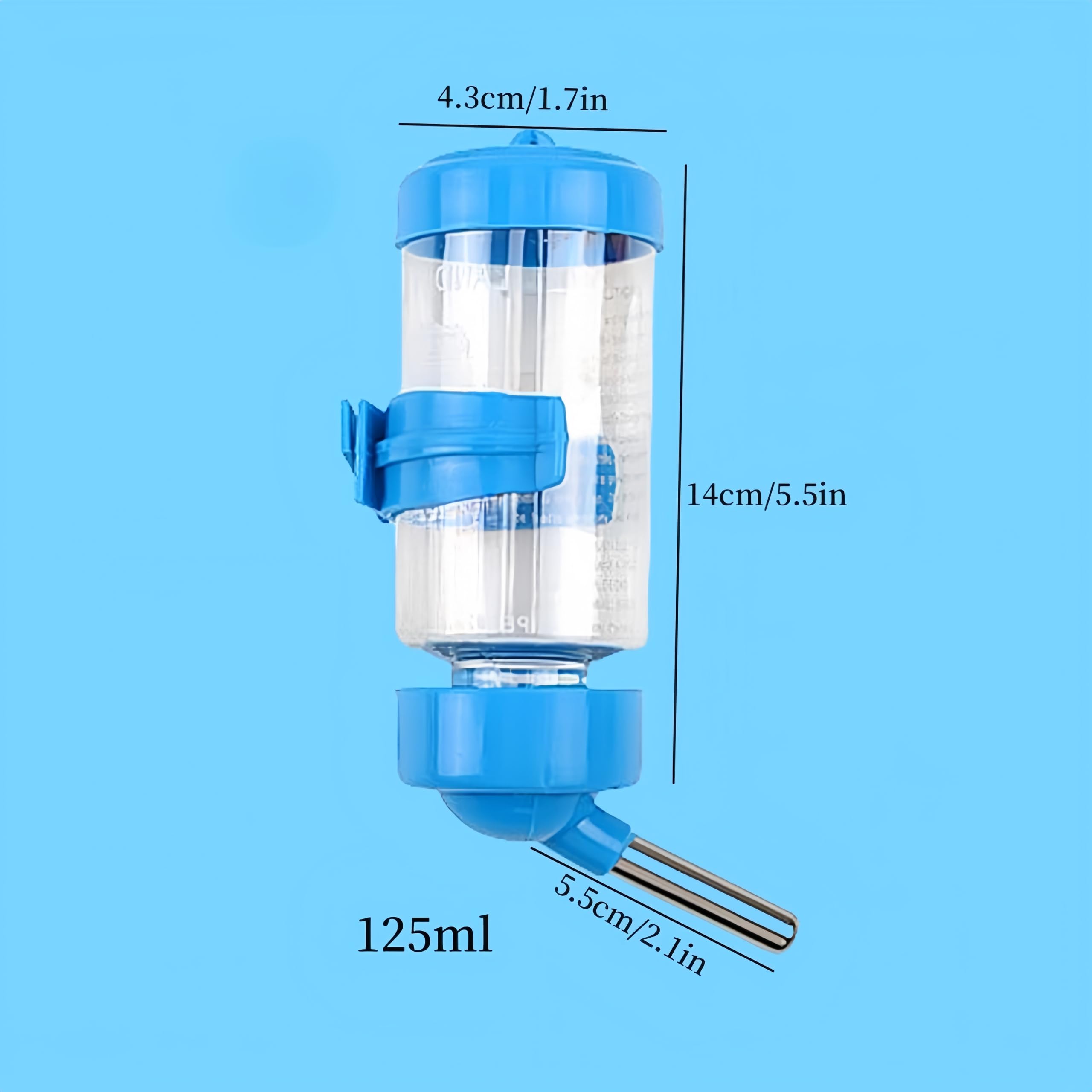 2 PCS Pet Cage Water Bottle No Drip Small Animal Water Bottle, Hanging Hamsters Water Bottle,for Rabbit, Guinea Pig, Hedgehog, Squirrel, Hamster,Random Color