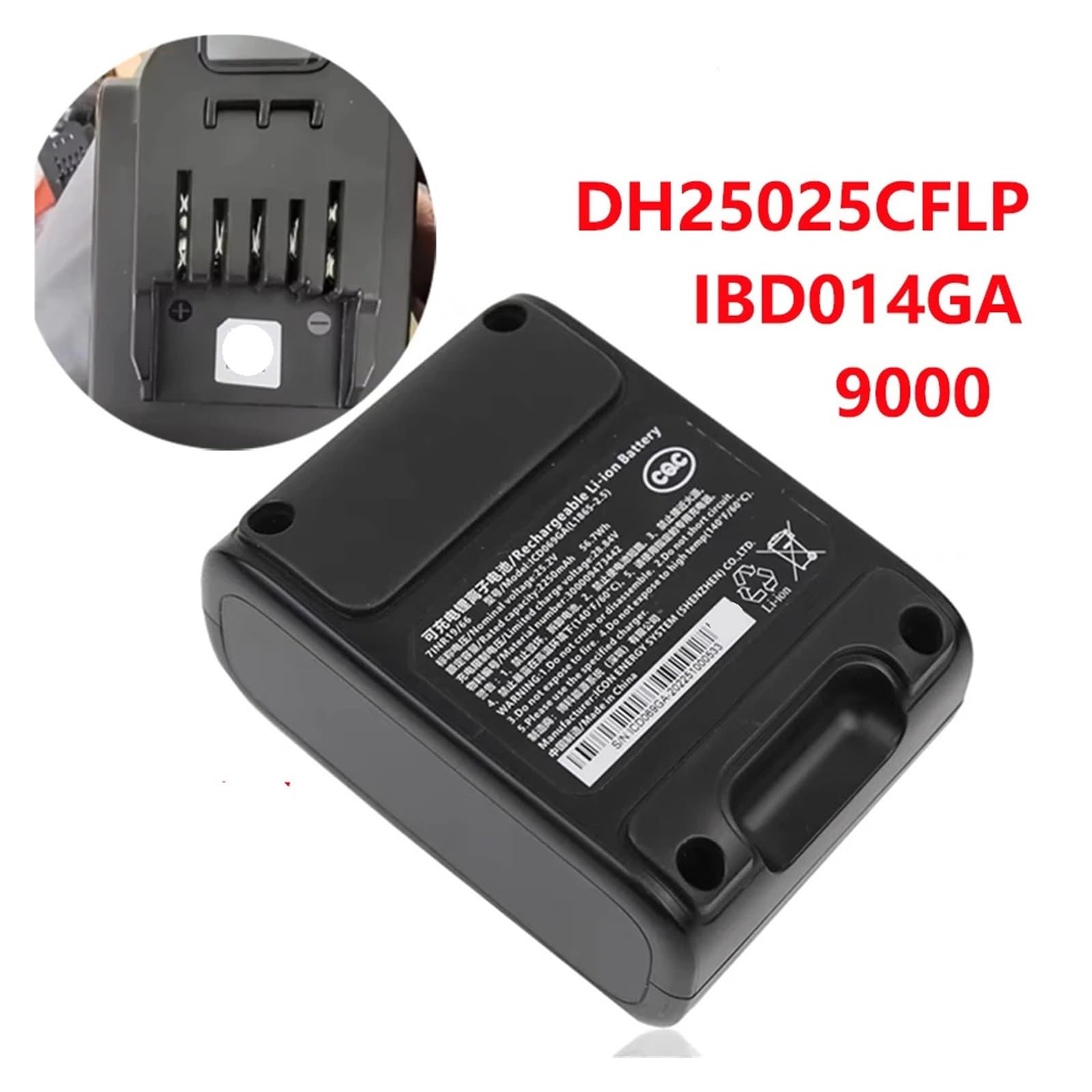 Akumulator do odkurzacza, 2250 mAh 25,2 V akumulator litowo-jonowy kompatybilny z PHILIPS DH25025CFLP IBD014GA seria 9000