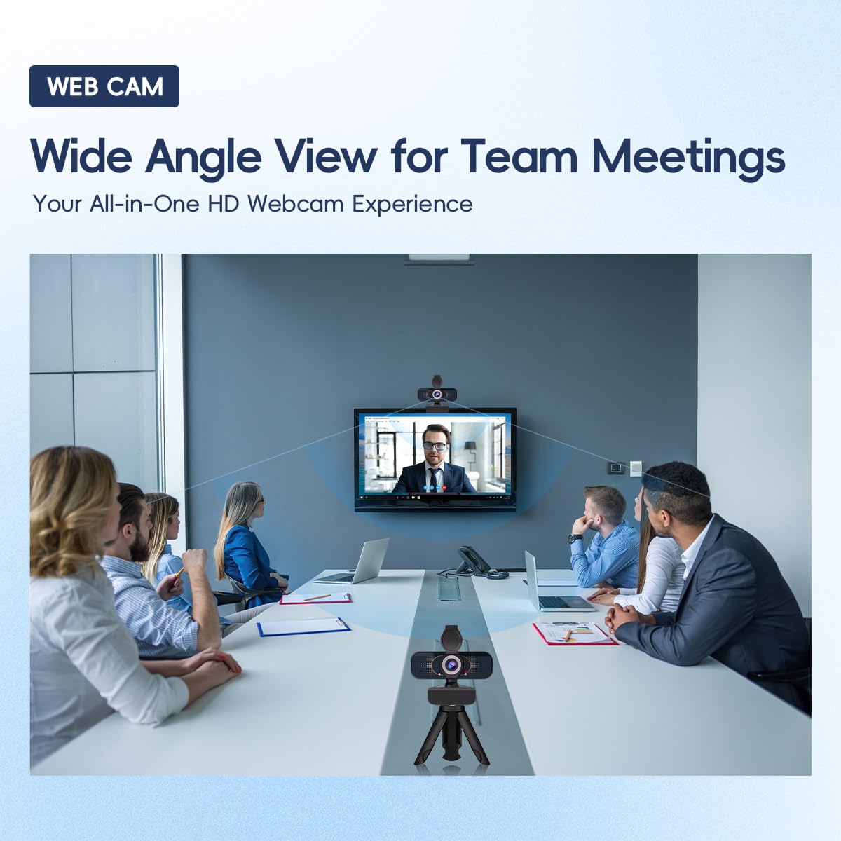 1080P PC Webcam with Built-in Noise-Canceling Microphone Physical Privacy Cover Automatic Light Compensation Ultra Wide-Angle Lens Plug and Play Suitable for Zoom/YouTube/Live/Streaming — view 3