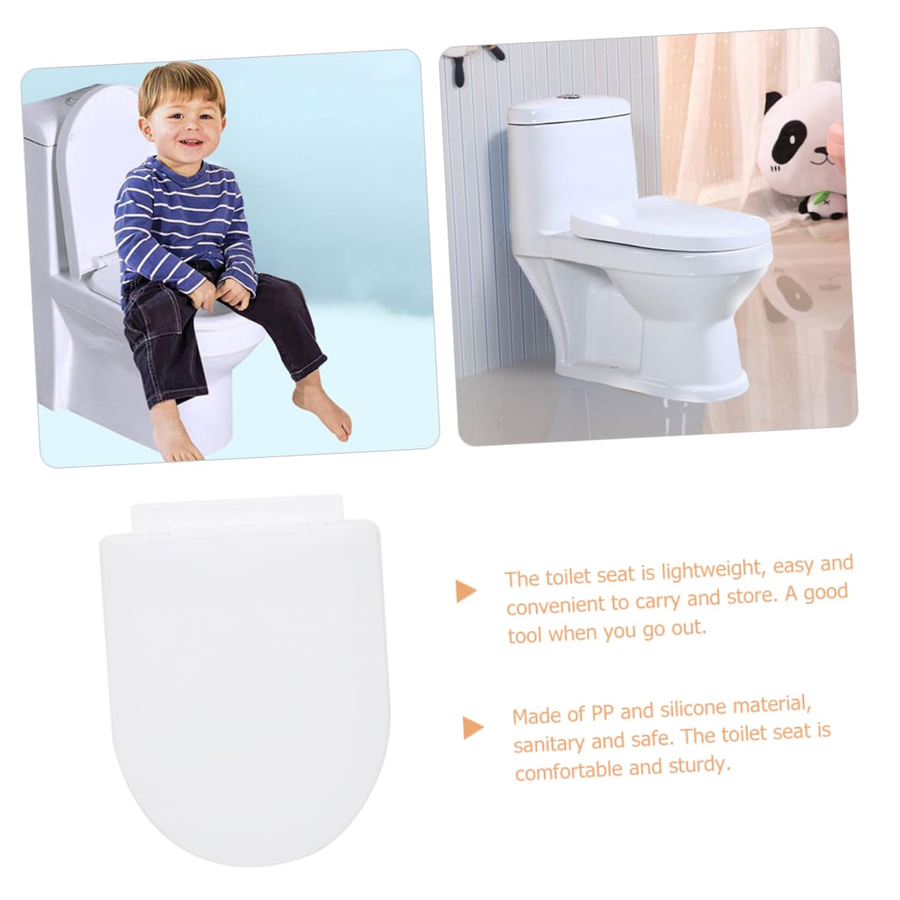 Zerodeko Riduttore Wc per Bambini in Pp Bianco, Sedile da Viaggio Pad Antiscivolo e Struttura Robusta per L’addestramento al Vasino