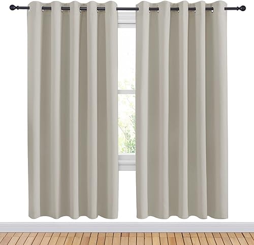 Miniatura 2 de NICETOWN Paneles de cortinas blackout con aislamiento térmico y ojales para decorar ventanas de habitaciones o dormitorios de niños (juego de 2