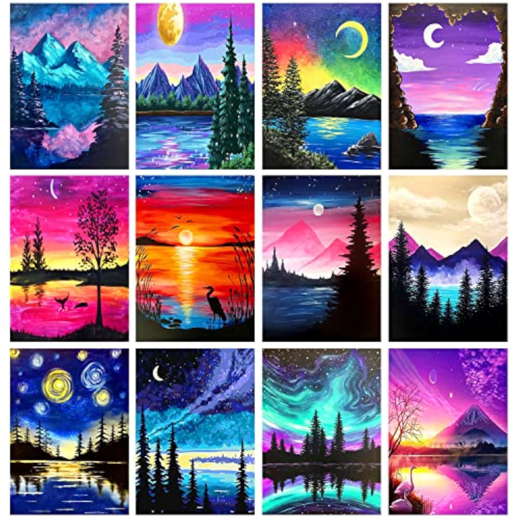 12 Pack Diamond Painting Kits for Adults, 5D Diamond Art Kit