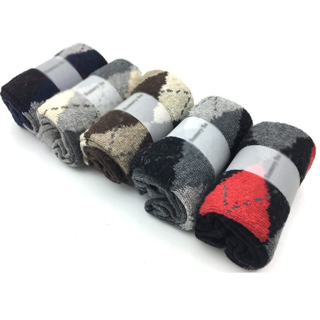 5 pares/lote de calcetines de lana para hombre y hombre, calcetines largos cómodos de cachemira, calcetines de regalo para hombre (color: talla A: talla única) (color: A, tamaño: talla única)