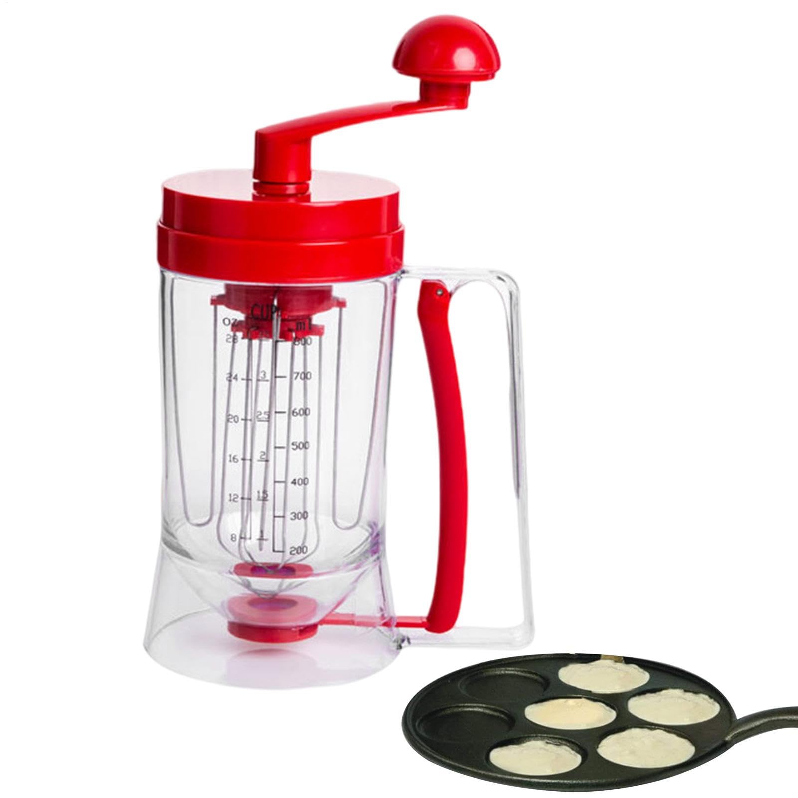 Distributeur de pâte à crêpes - Distributeur de mélange à crêpes de 900 ml avec fonction d'agitation | Verseur à pour chauffante, distributeur de pâte à gaufres et séparateur pour