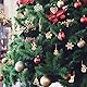 Jinlaili 100Stk Holz Anhänger Weihnachten, Christbaumschmuck, Kleine Anhänger, Weihnachtsanhänger Deko Mit Hanfseil, Mini Ornament für Weihnachtsbaum DIY Basteln