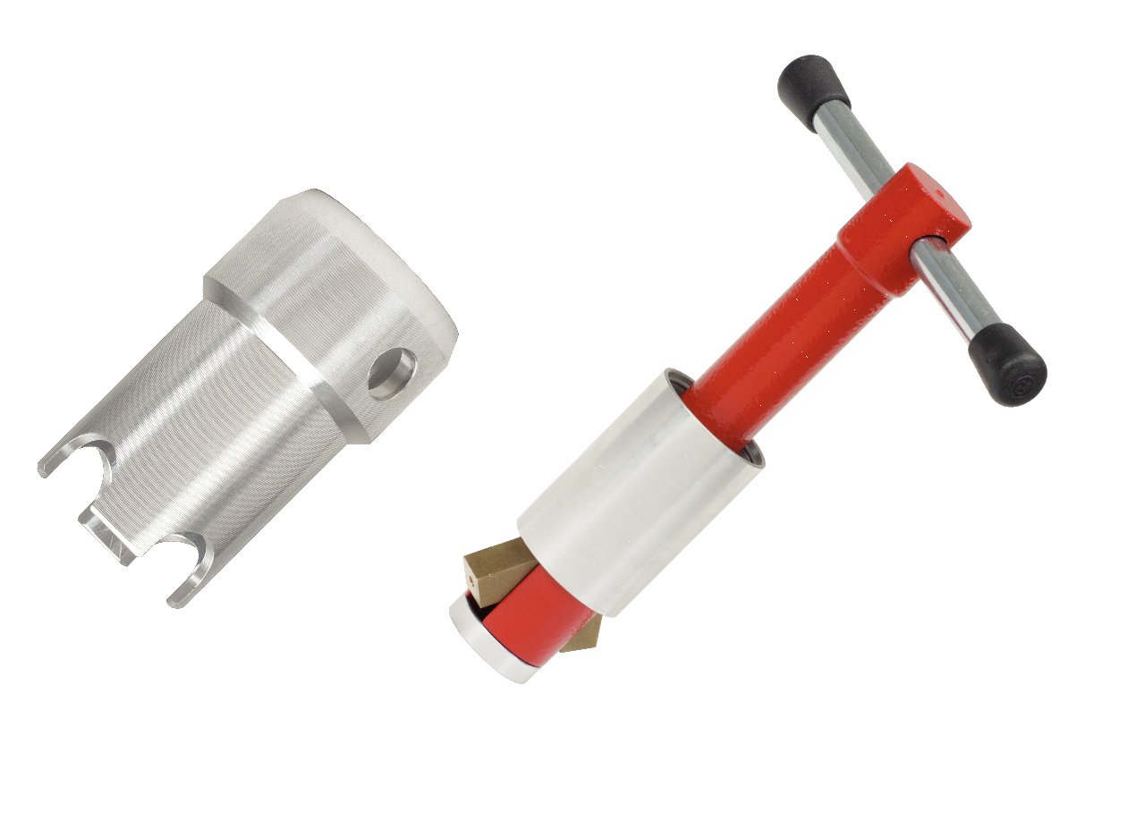 KS Tools 116.2002 Llave para valvulas estandar con adaptador para desagües, 2 pzs