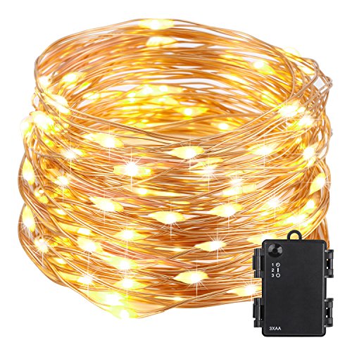 Kohree Micro 30 LEDs Christmas String Lights Battery Operated on 10 Ft Long Ultra Thin String Copper Wire for Seasonal Decorative Christmas, Holiday, Wedding, Parties with Timer Battery Box