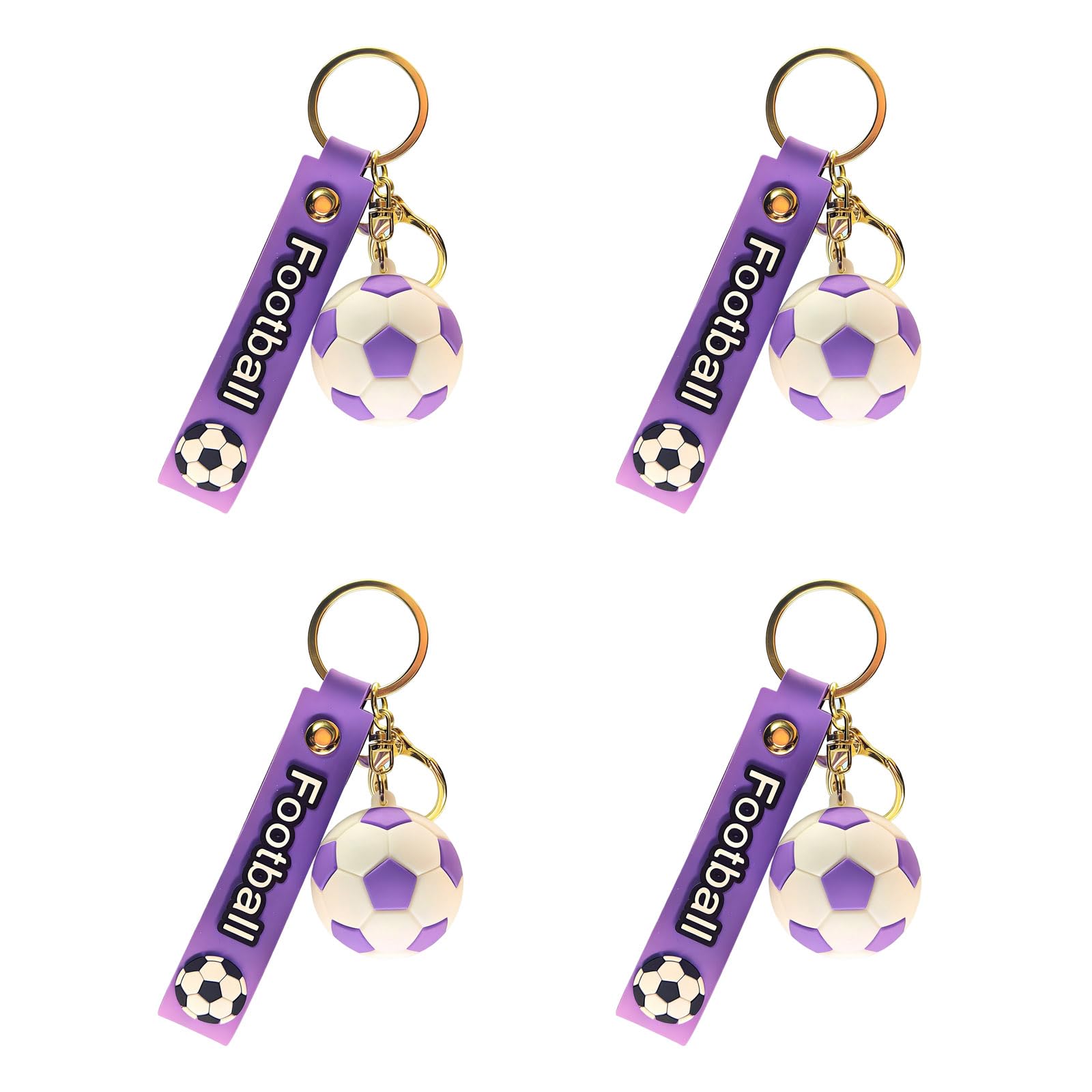 OSNIYAW Shape Keychain Set of 4 Ideal for Party Decor Sports Enthusiasts Football Keyring