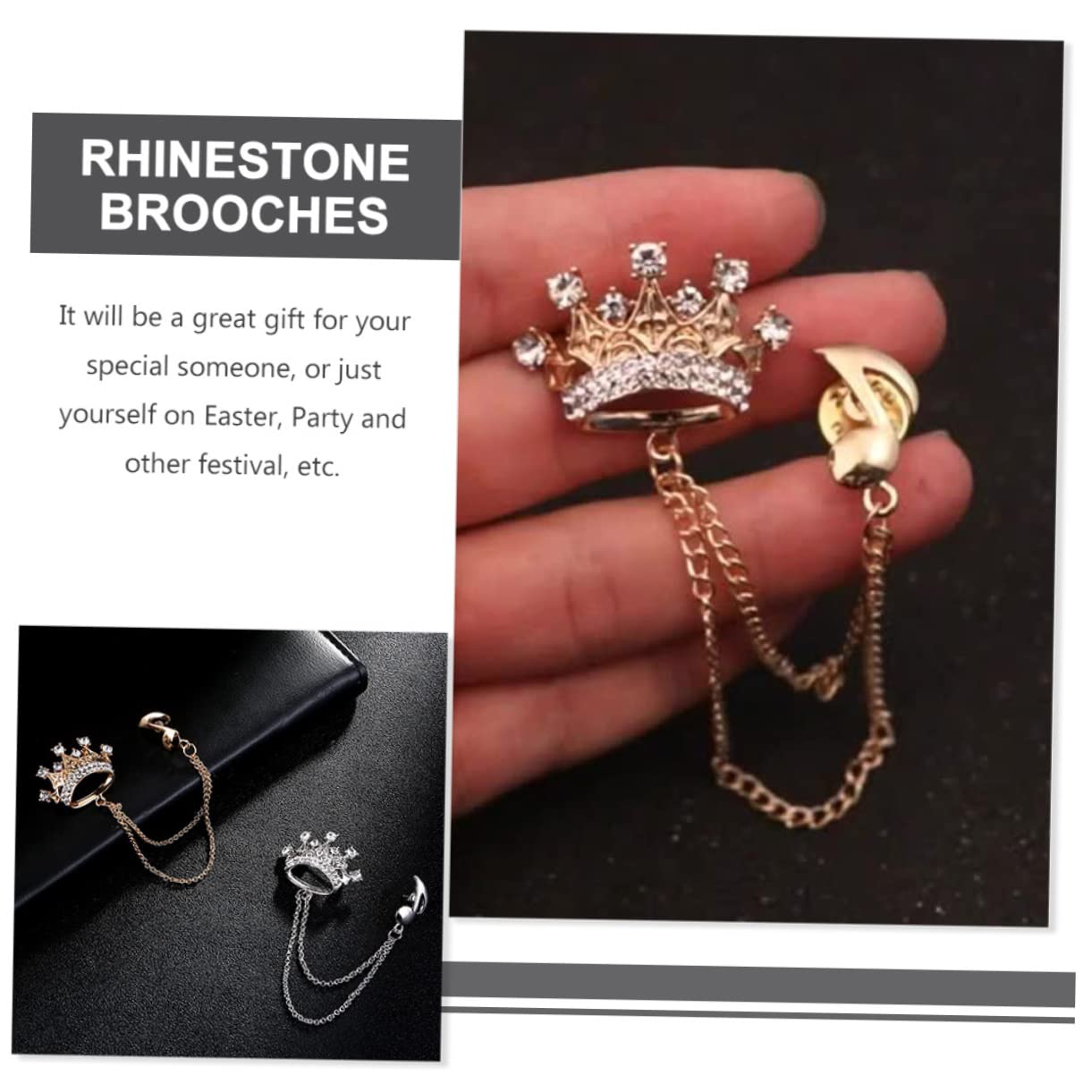 6 Pz spilla catena del collare di strass fermacravatta uomo elegant light arredamento accessori per uomo spille di note musicali abito corpetto emblema del partito Nota