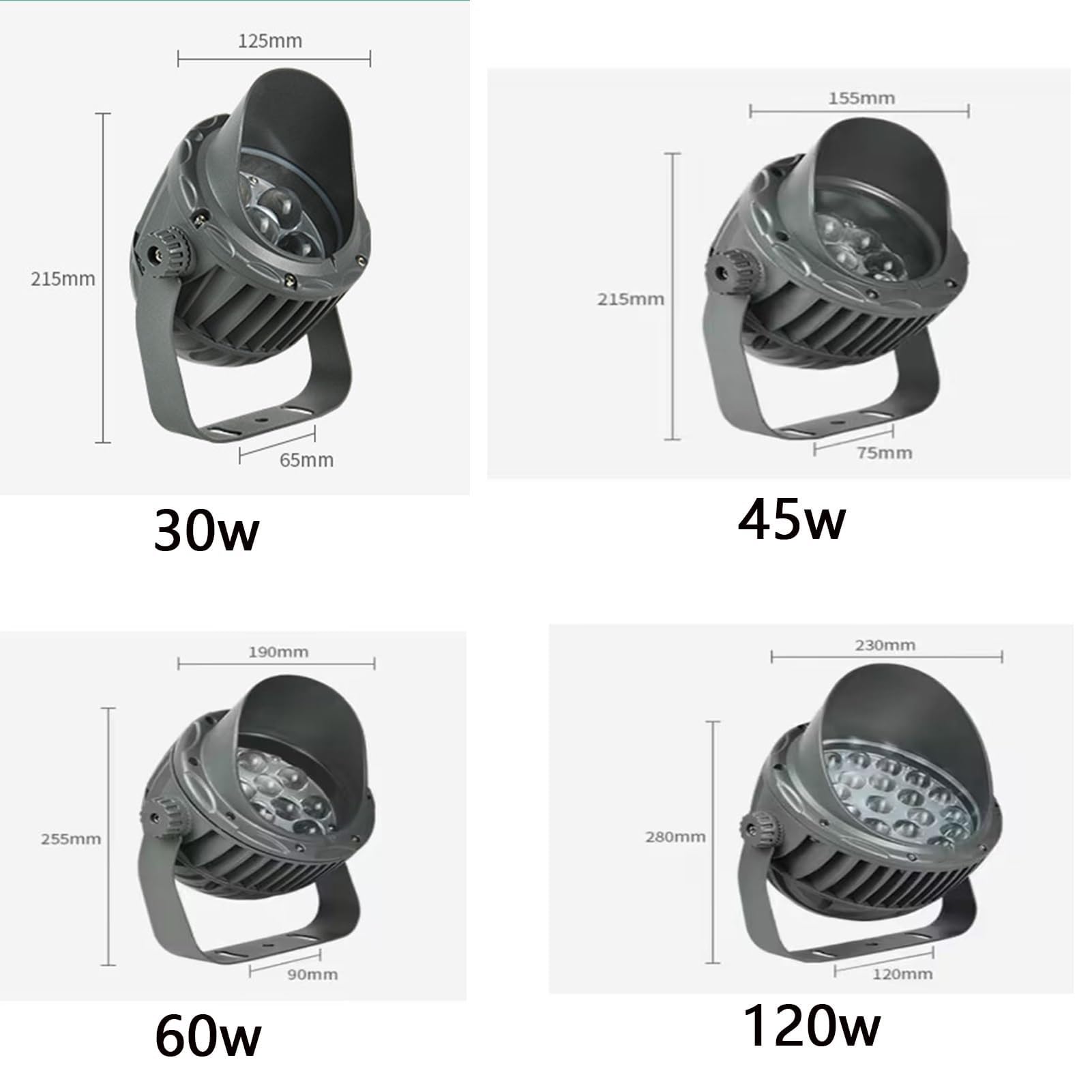Foco Giratorio - Luces LED De Suelo, Foco LED De Haz Largo De 110-240 V, Luz Exterior Impermeable IP65, Focos De Haz Largo, Luz De Pared De Luz Estrecha(Warm White,60W(ac110-240V))