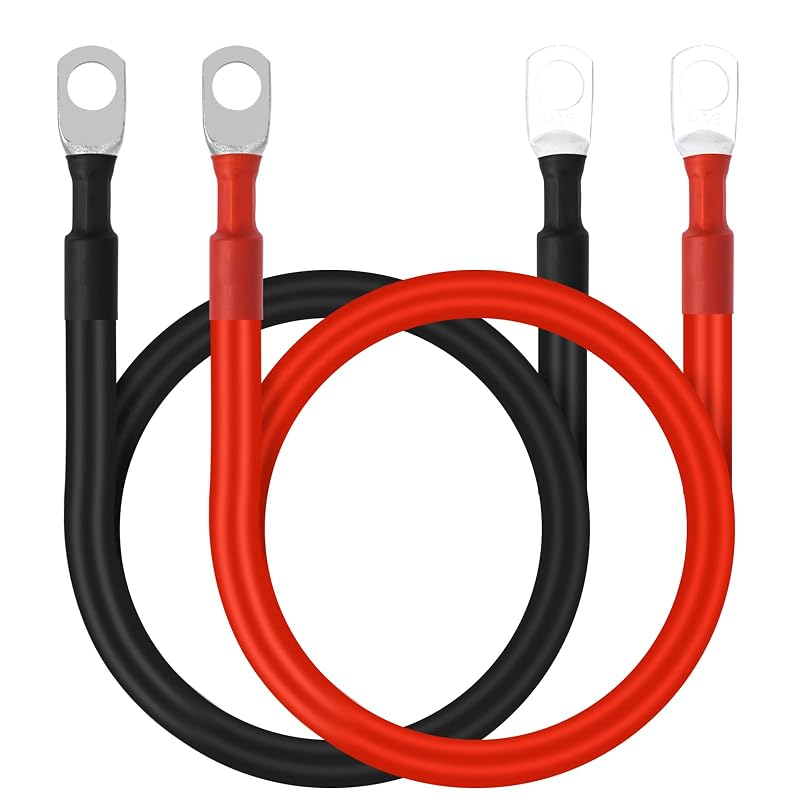 Cabo de bateria letivay 4 AWG com terminais 3/8" – 60 cm