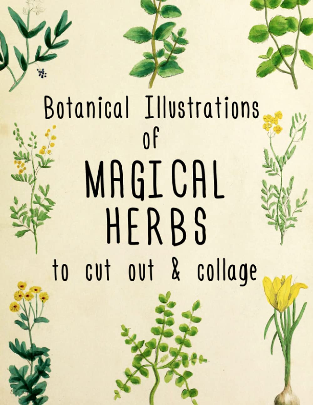 Botanical Illustrations of Magical Herbs to Cut Out and Collage: Vintage Images & Ephemera for Junk Journals & Green Witchcraft with 180 Magick Plants and List of Properties and Uses