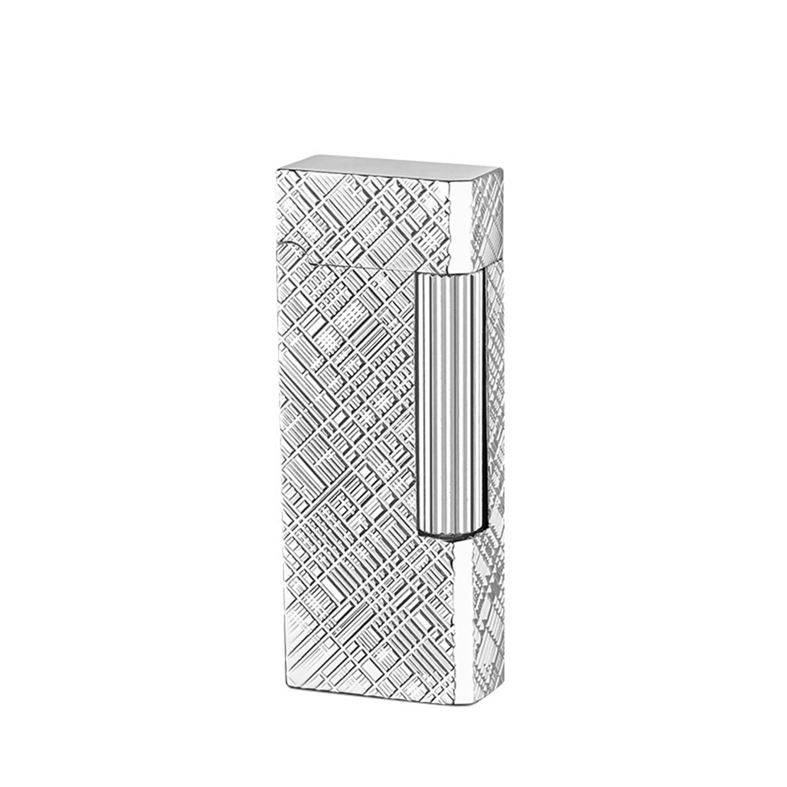 Encendedor portátil de butano metálico, encendido deslizante y llama ajustable recargable