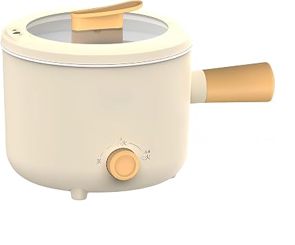 Electric Cooking Pot, 4.9 gal 1.8 L, Multi-Pot, For Single People, Compact, Student Dorm, Office, Living Alone, Kitchen, Steaming, Steaming, Steaming, Saut , Hot Pot Cooking, 2 Levels of Heat