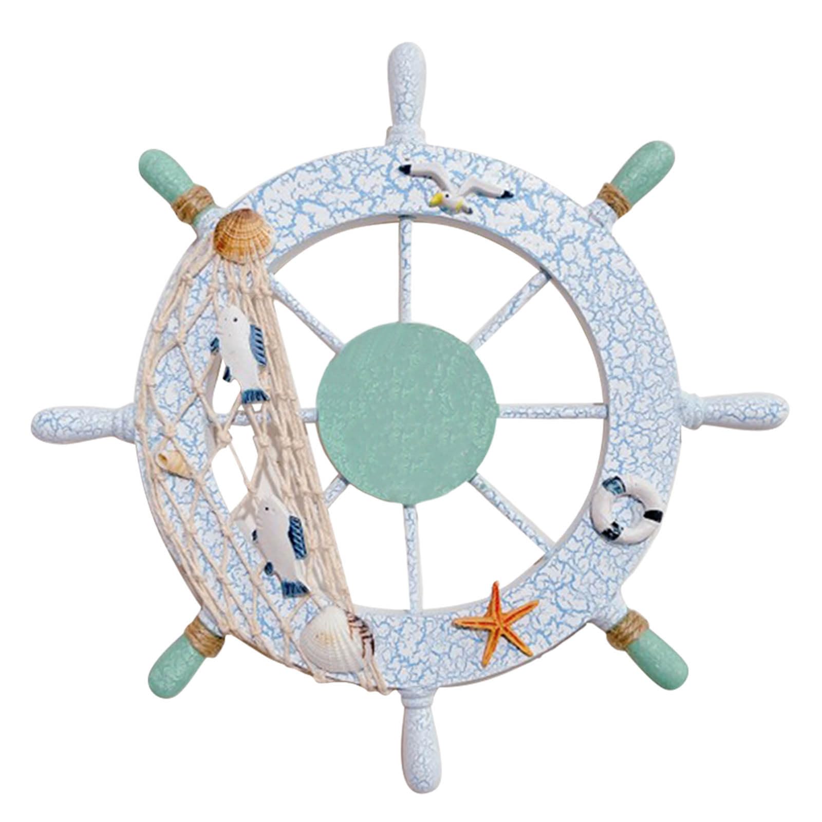 Wheel Beach Nautical Fishing Bathroom Ocean Theme Coastal House RoomSteering Home Net Boat Madera 062728