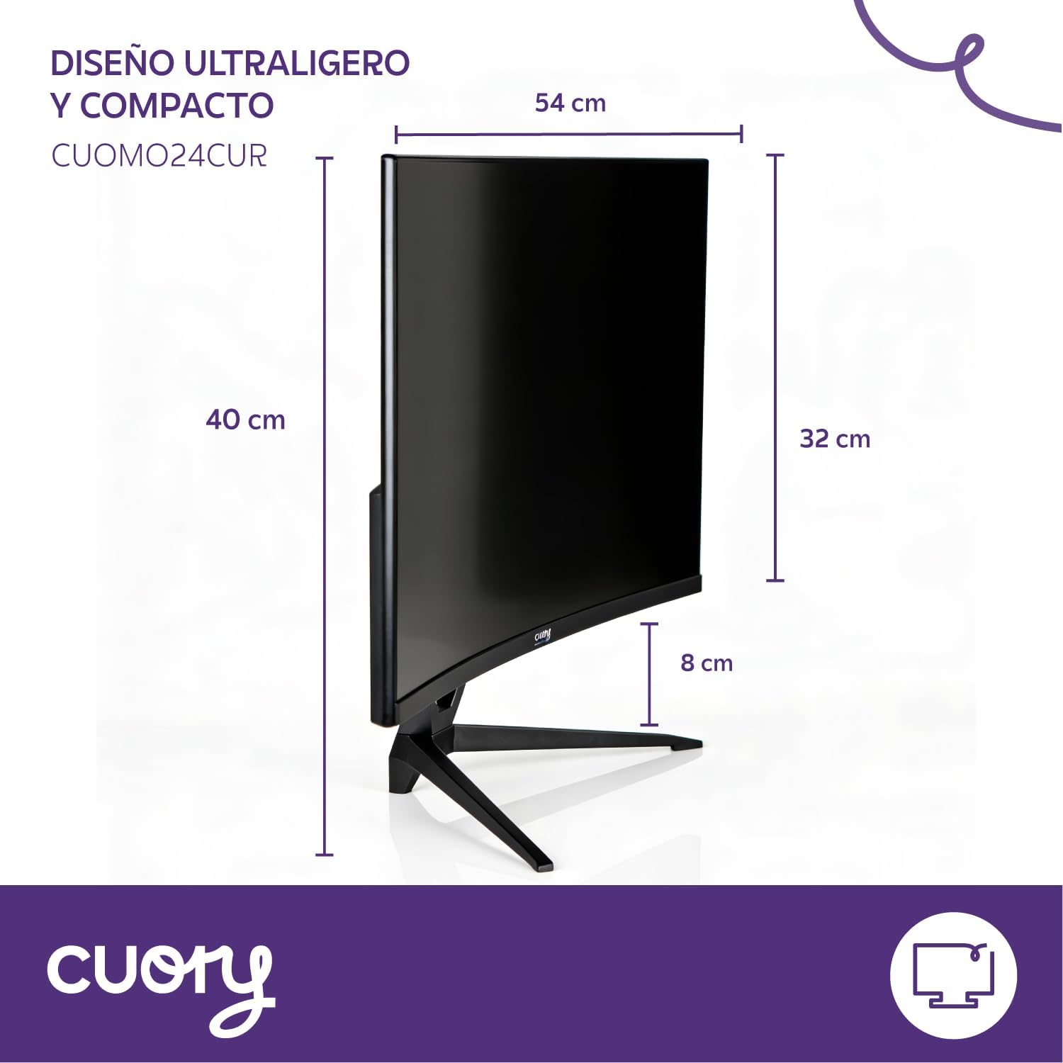 Close-up of the CUORY monitor's control buttons on the back.