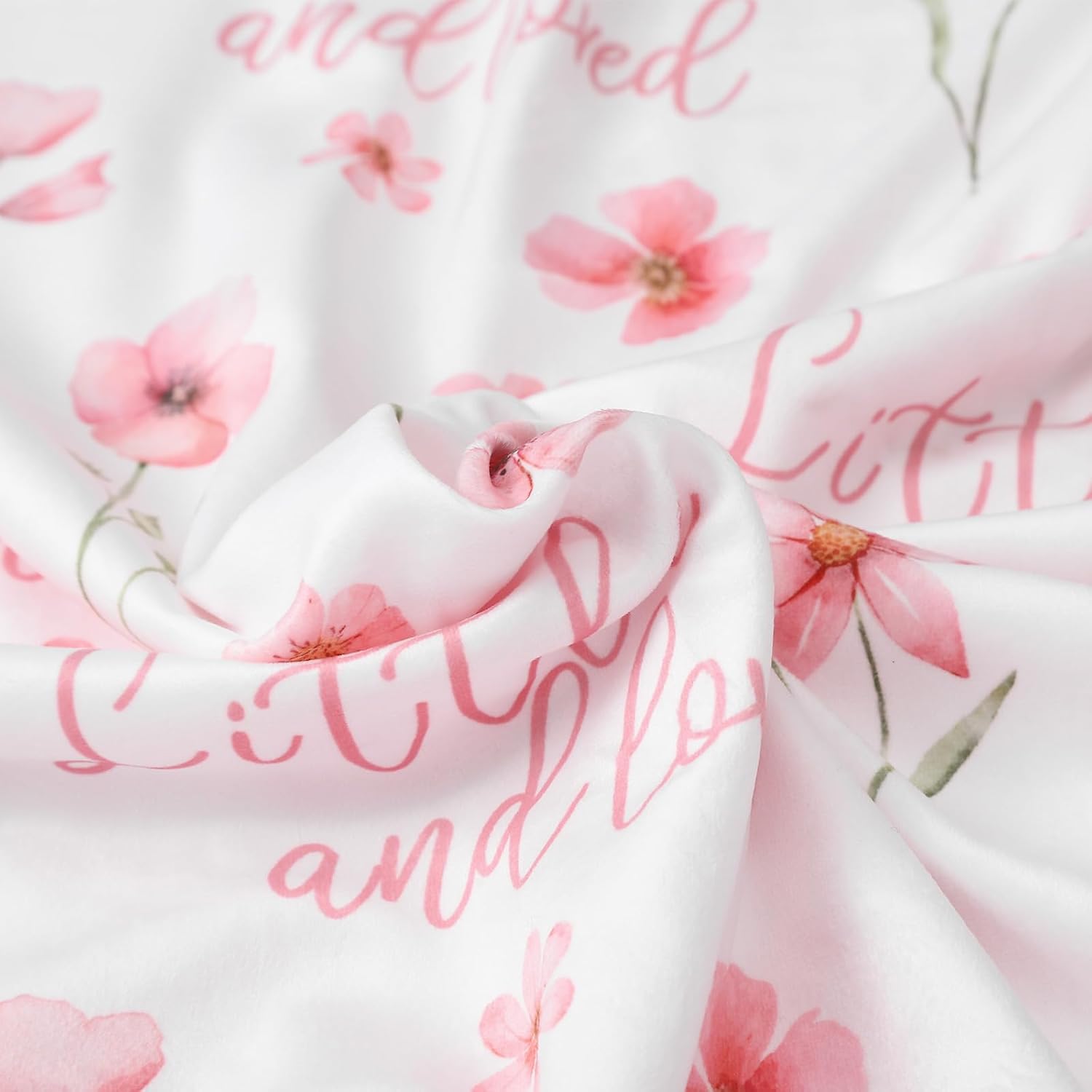 Floral Baby Blankets for Girls - Super Soft Nursery Minky Blanket, Newborn Baby Blanket with Double Layer Dotted Backing, Pink Lightweight Bed Throw Blanket, 30 x 40 Inch - Image 5