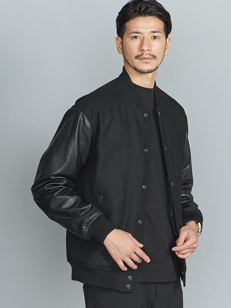 ❗️期間限定SALE❗️ユナイテッド アローズブラックメルトンレザーライクスタジャン BEAUTY＆YOUTH UNITED ARROWS スタジャン 「WEB限定 WARDROBE