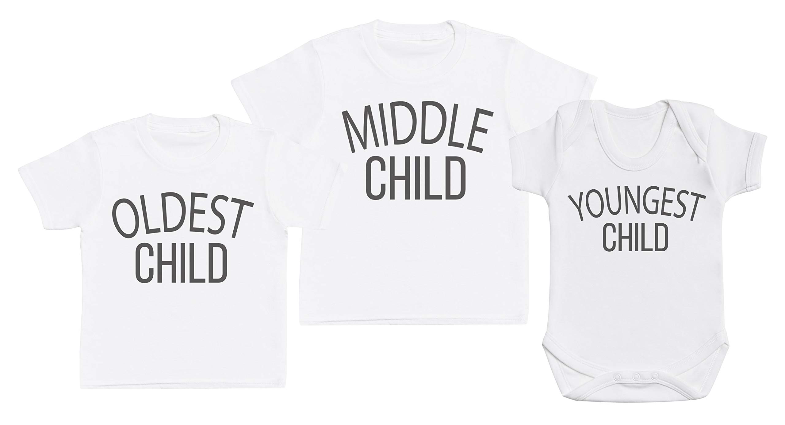 Create Your Set - Youngest, Oldest, Middle Child - Matching - Brother Sister Siblings Sets - Cousins - Best Friends - White