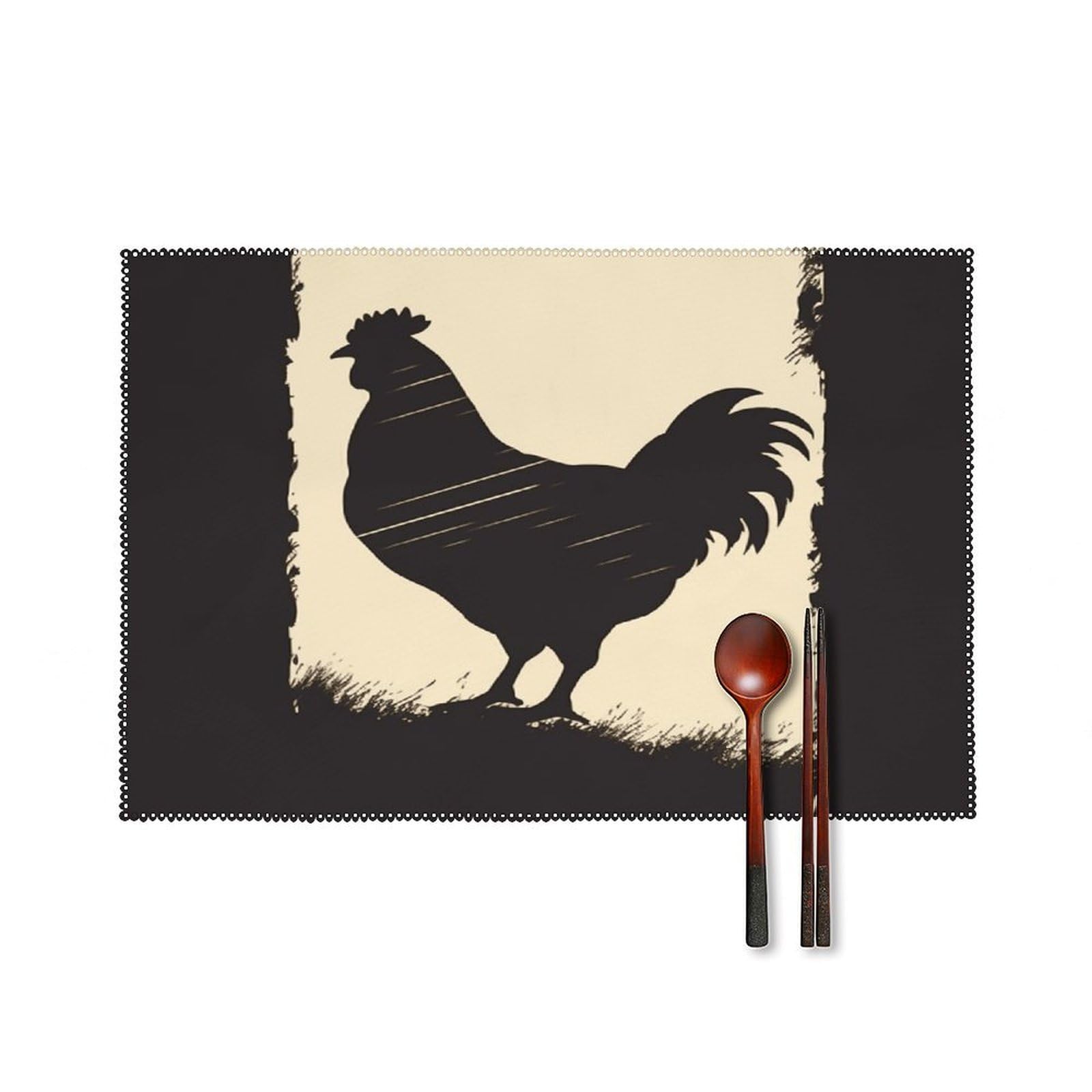 Fodpand Style Farmhouse Chicken Placemats Set Of 4 Place Mats Table Mats