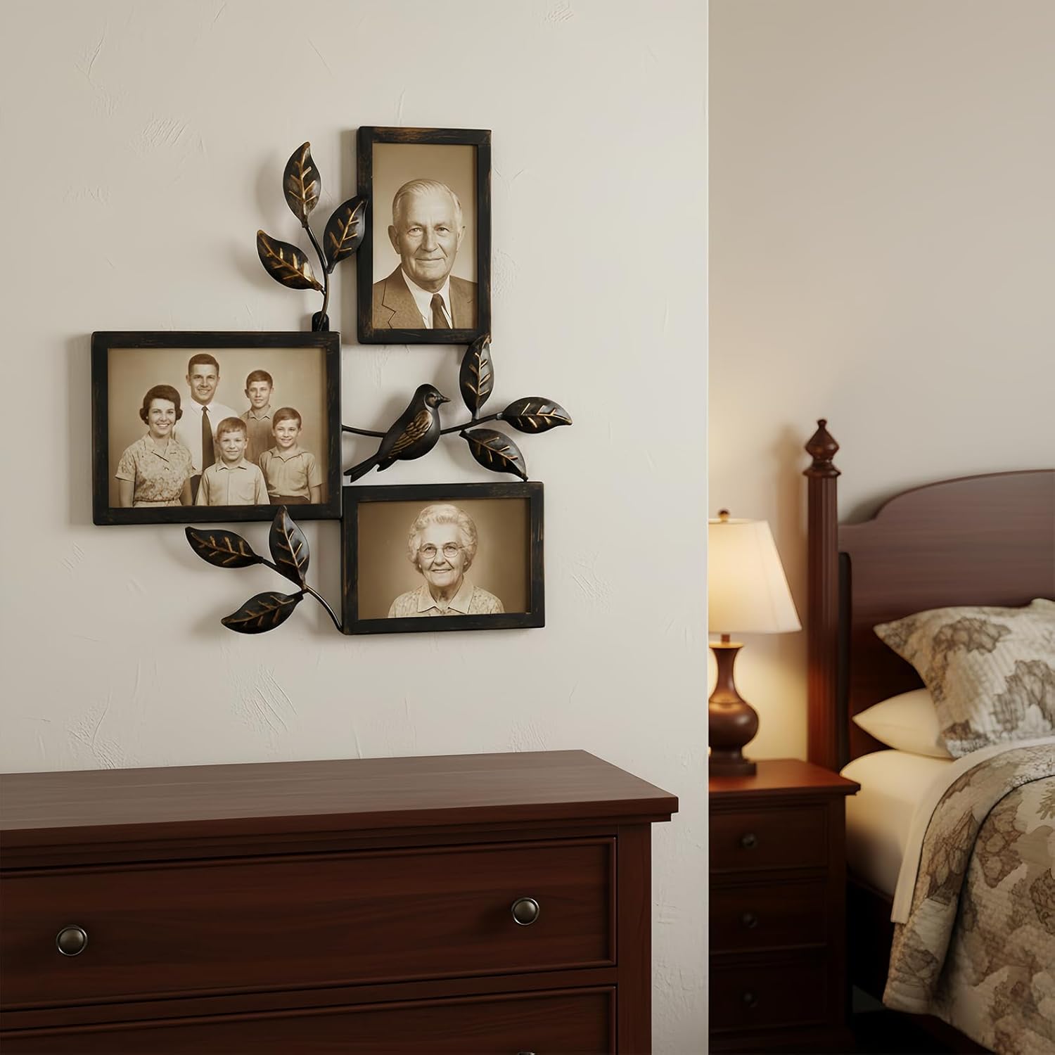 4x6,5x7 Vintage Black Collage Metal Picture Frames, 3-Pack Photo Collage Frame for Wall Decor,H 14 inch x W 14.6 inch