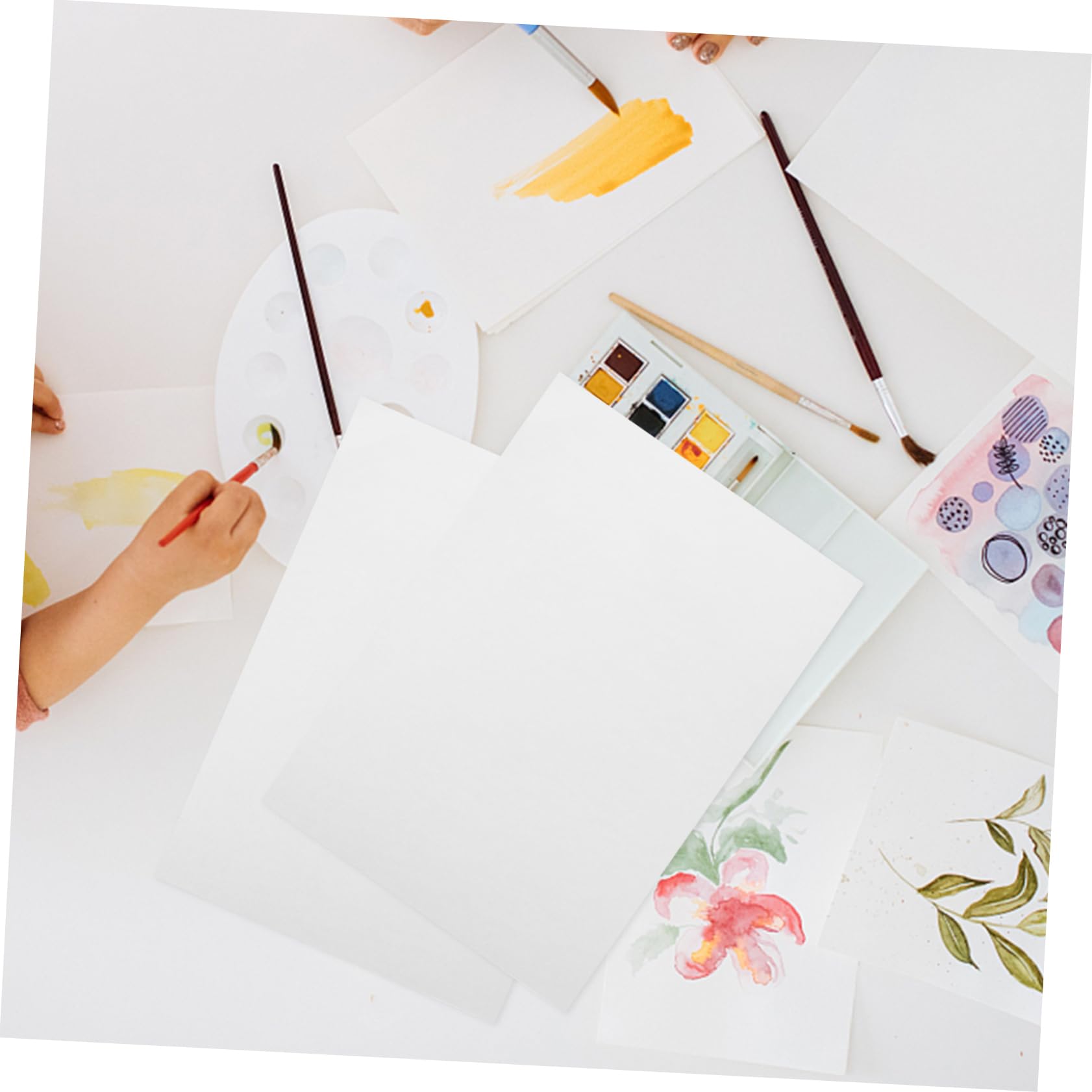 Papier à Aquarelle 8k 160g Épais, 50 Feuilles, Blanc