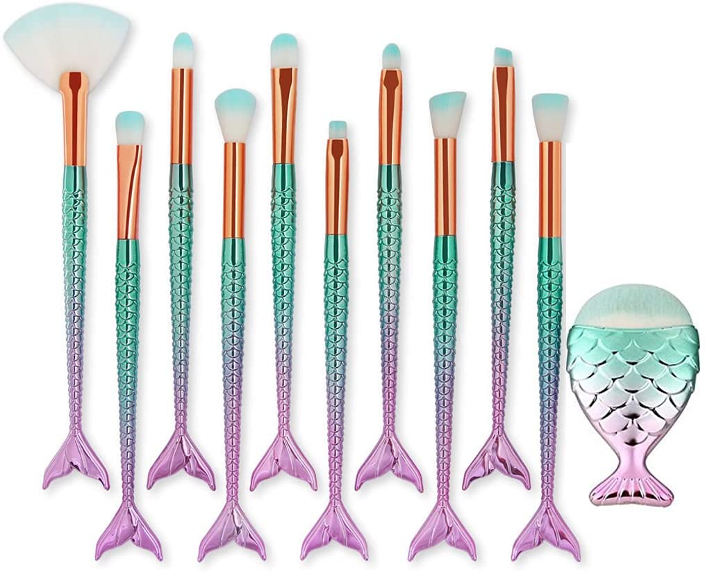 ORiTi Eye Brush Set, 11 Pcs Eyeshadow Eyeliner Blending Crease Kit Makeup Brushes Makeup Foundation Eyebrow Eyeliner Blush Cosmetic Concealer Brushes